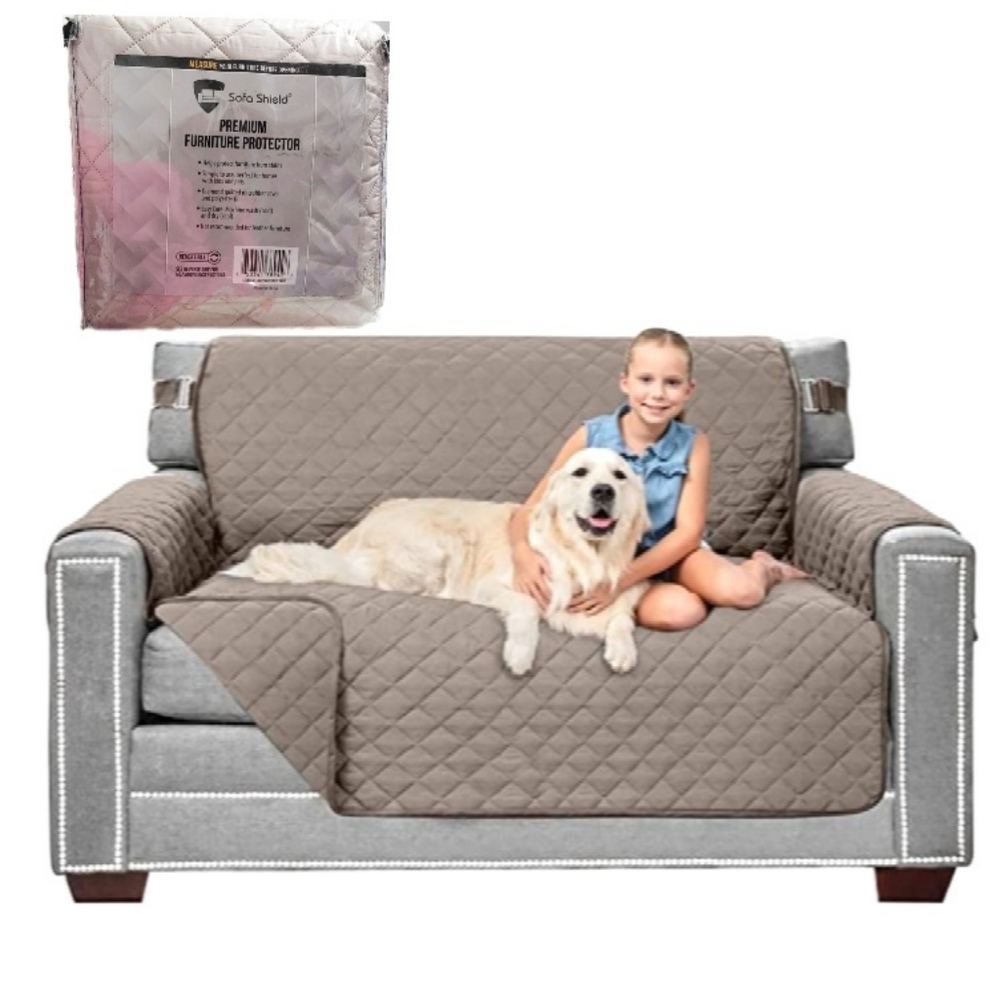 New!Sofa Shield Light Taupe Loveseat Tear Resistant Quilted REVERSIBLE Protector